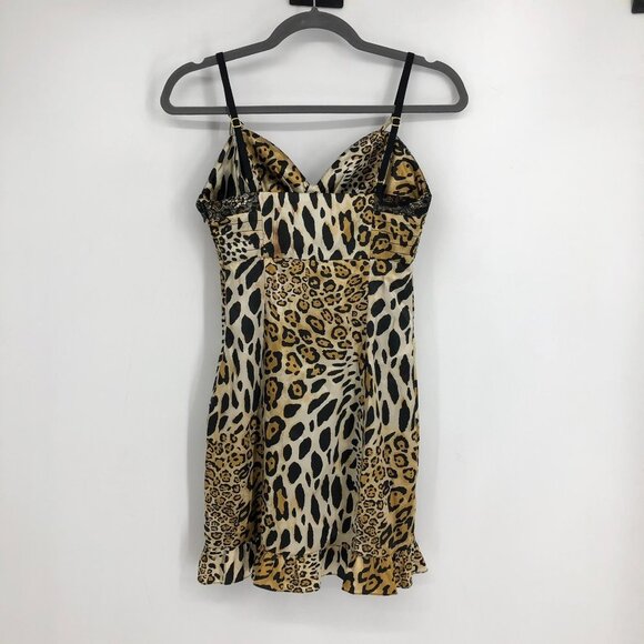 Guess Jeans Leopard  Print V-neck Cami Mini Slip Dress size 3 - Picture 6 of 16